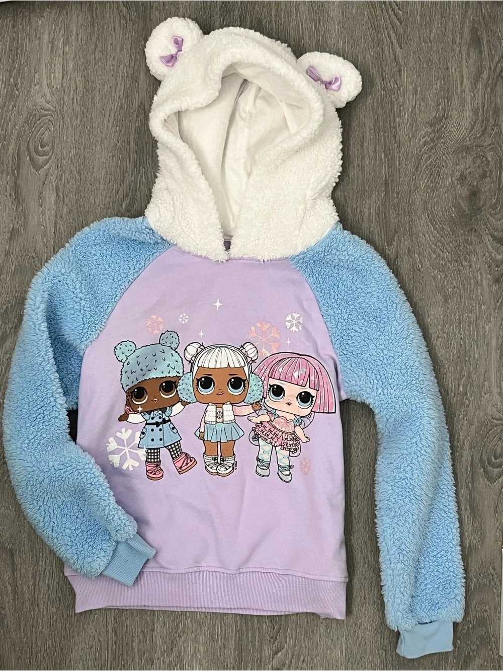 LOL Surprise! Girls Cozy Sherpa Hoodie & Jogger Set Size L 10/12 Purple Blue